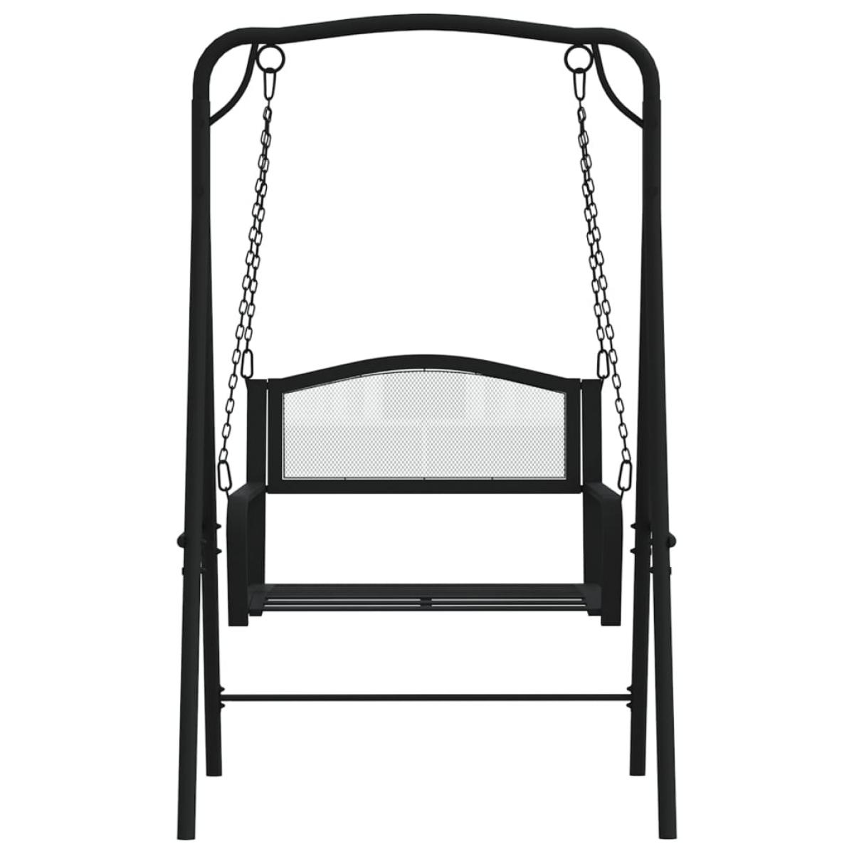 Banco mecedor de acero negro 124 cm