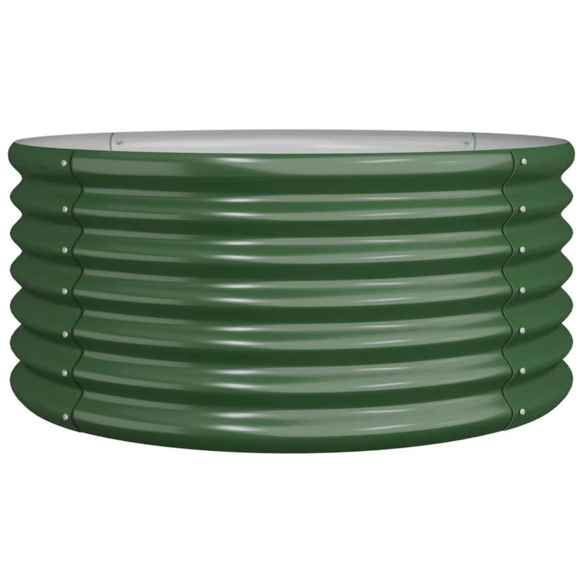 Jardinera de acero con recubrimiento en polvo verde 80x80x36 cm