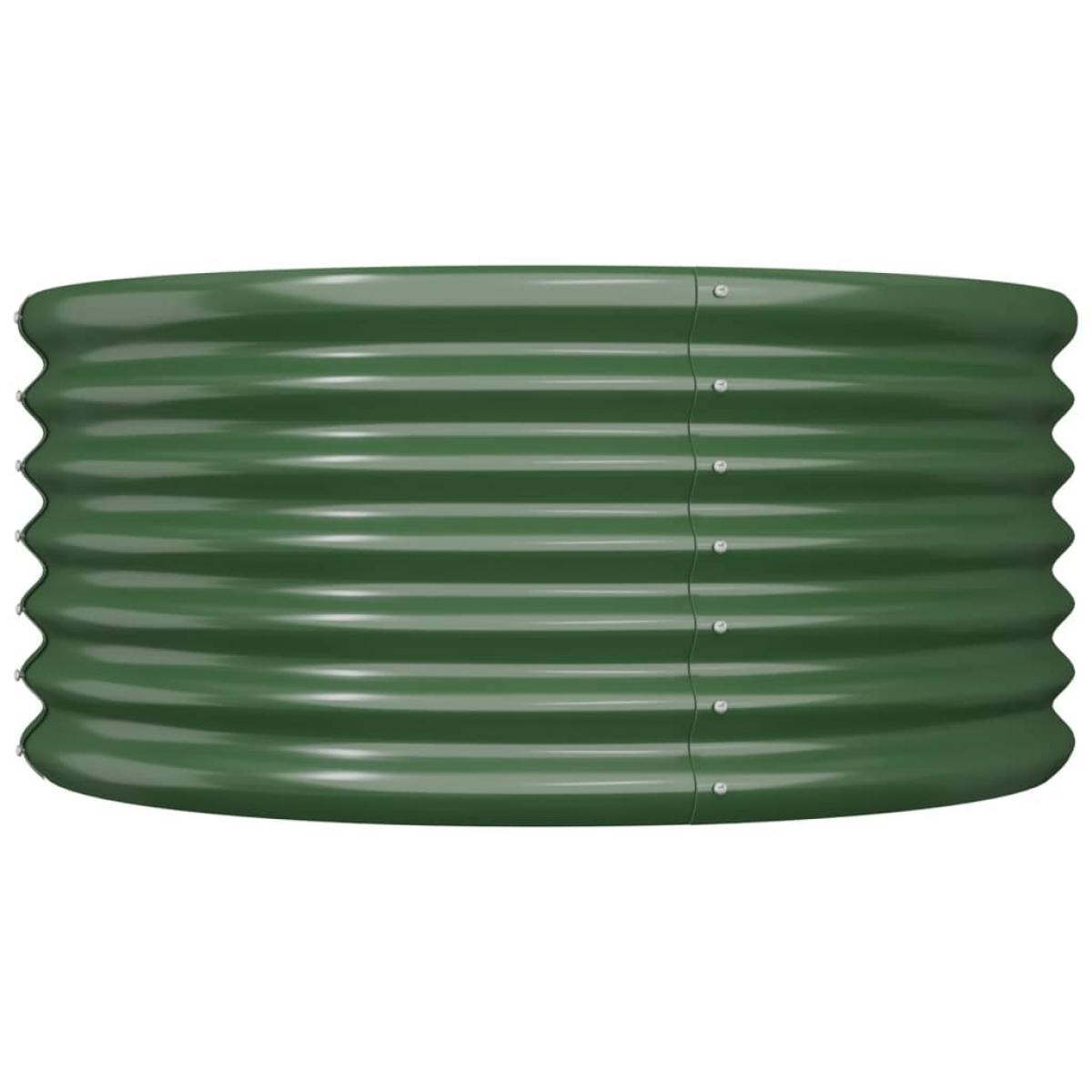 Jardinera de acero con recubrimiento en polvo verde 80x80x36 cm