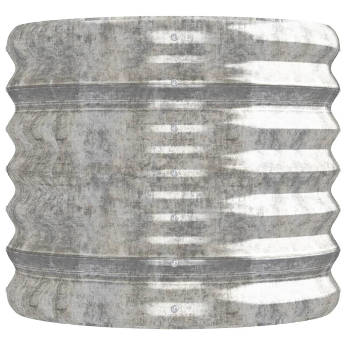 Jardinera arriate acero recubrimiento polvo plata 152x40x36 cm