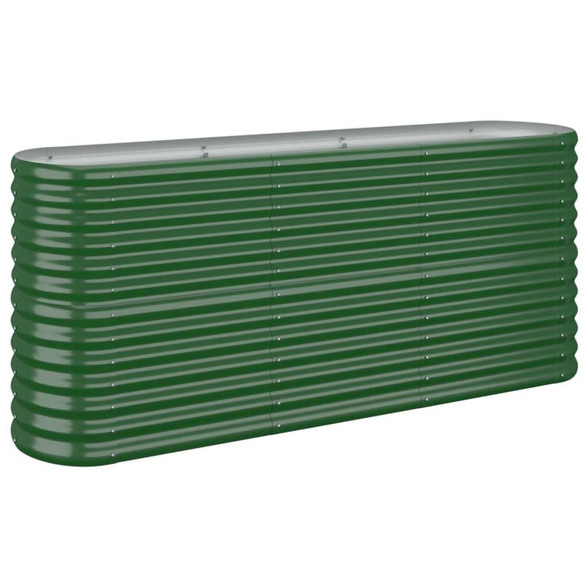 Jardinera arriate acero recubrimiento polvo verde 152x40x68 cm