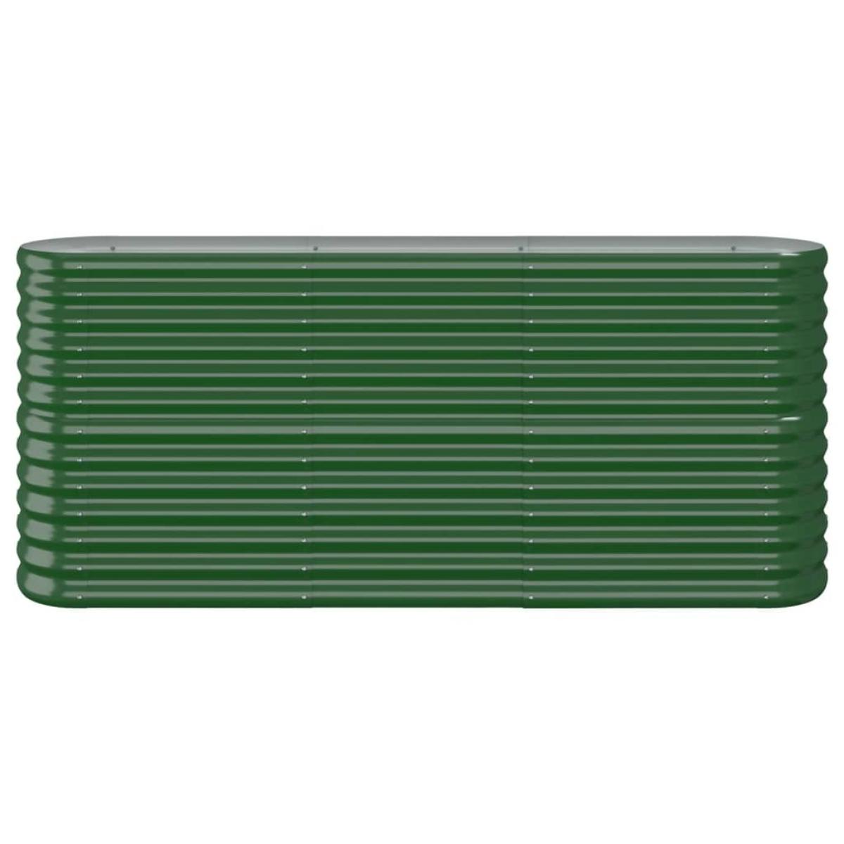Jardinera arriate acero recubrimiento polvo verde 152x40x68 cm
