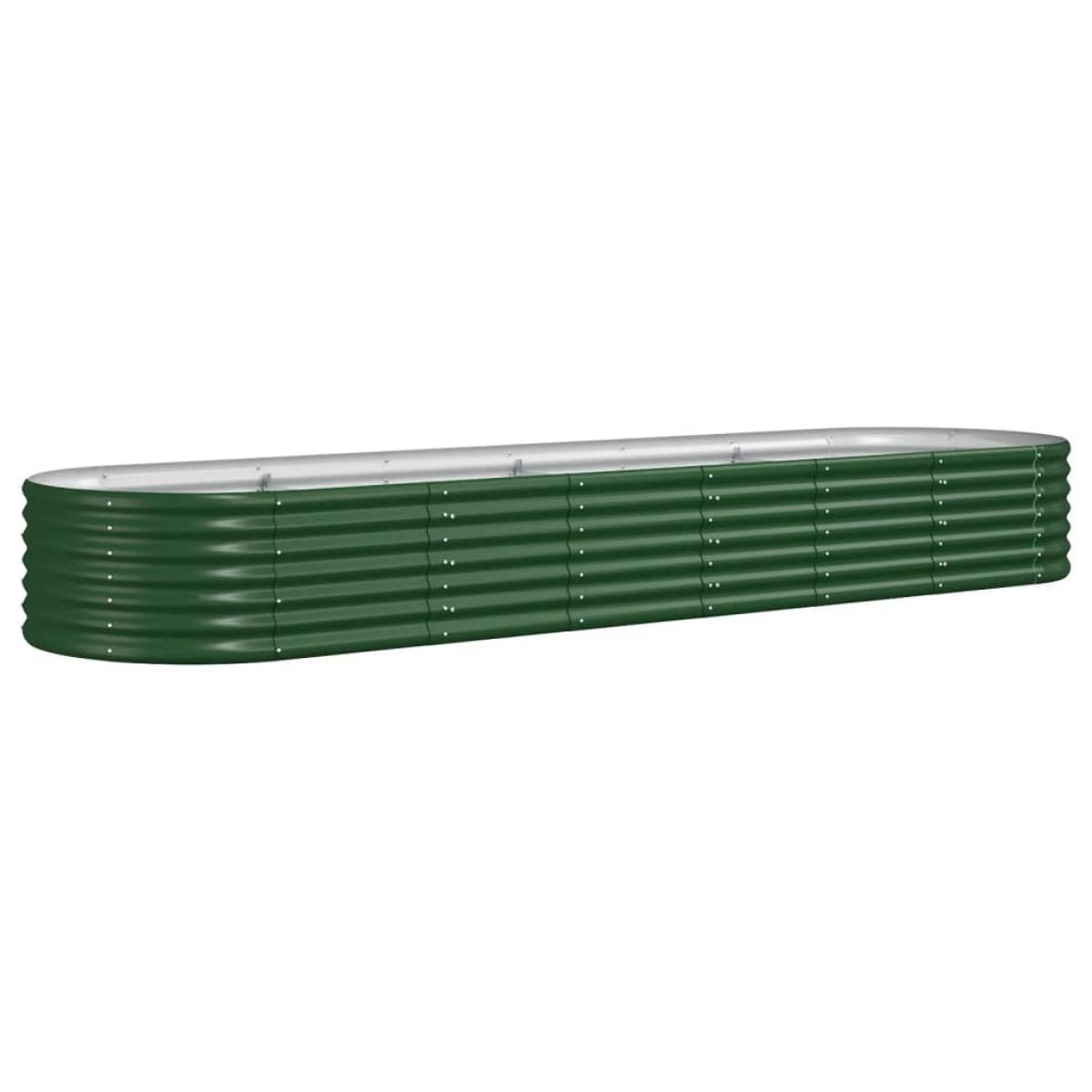 Jardinera arriate acero recubrimiento polvo verde 296x80x36 cm
