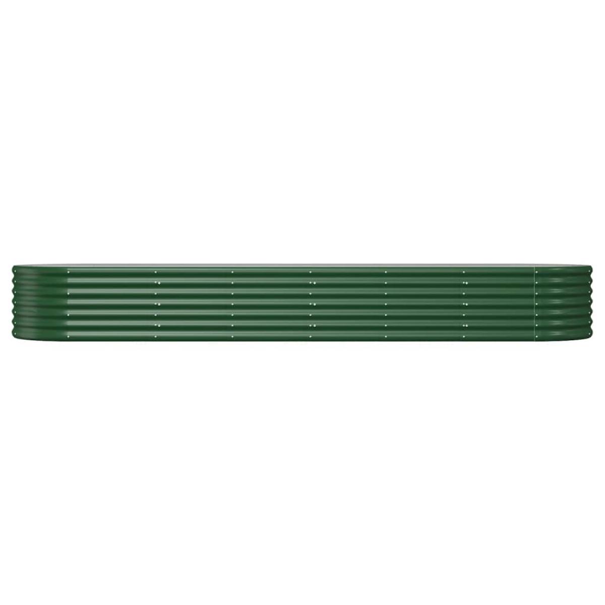 Jardinera arriate acero recubrimiento polvo verde 296x80x36 cm