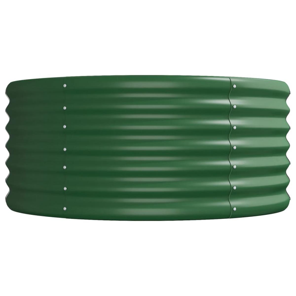 Jardinera arriate acero recubrimiento polvo verde 296x80x36 cm