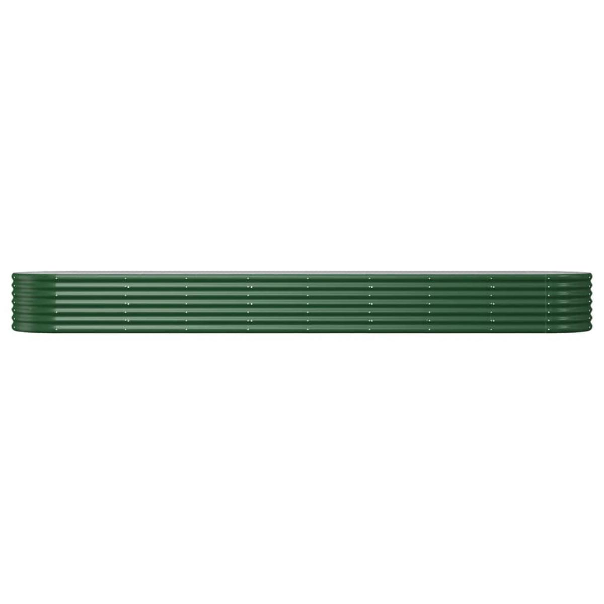 Jardinera arriate acero recubrimiento polvo verde 368x80x36 cm