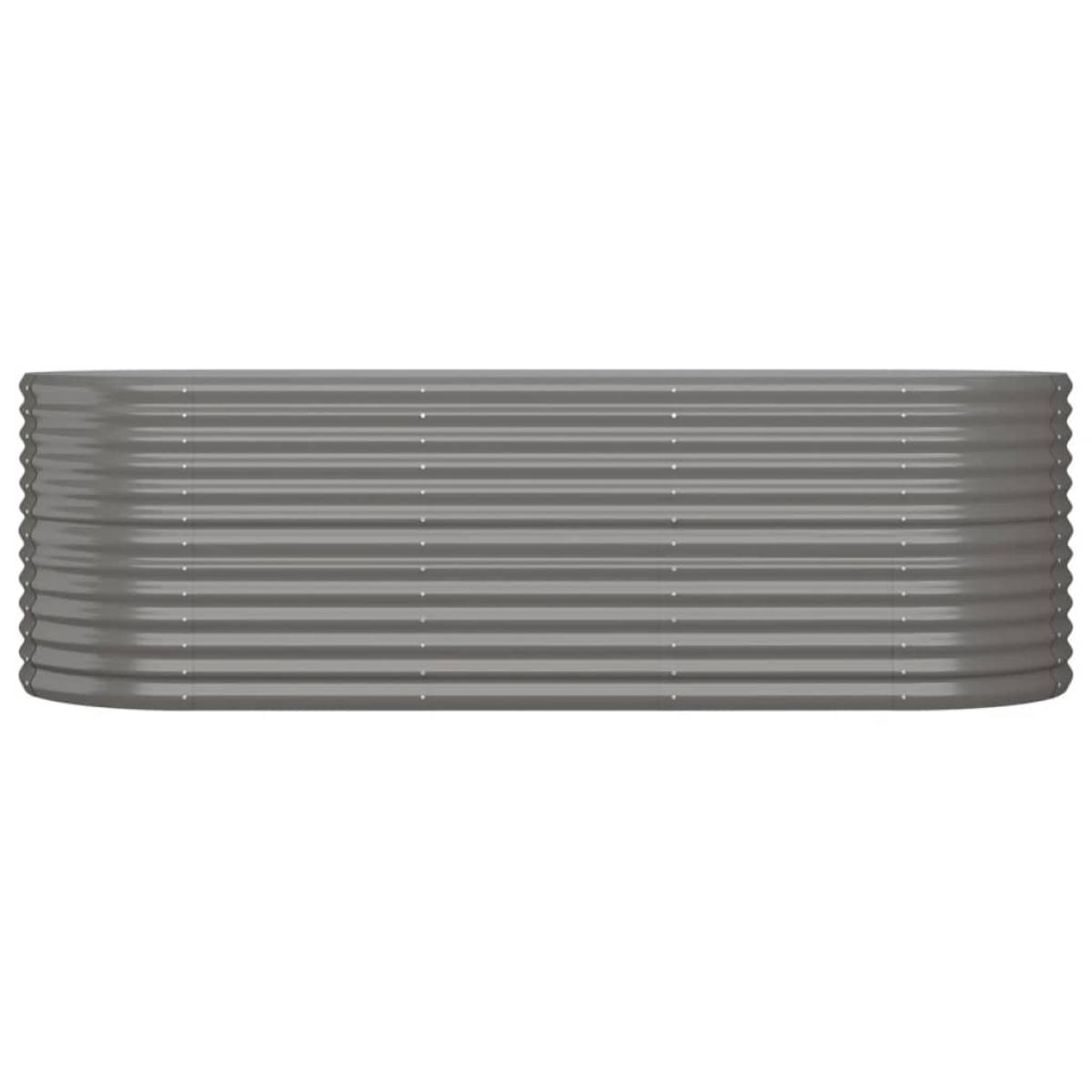 Jardinera arriate acero recubrimiento polvo gris 224x80x68 cm
