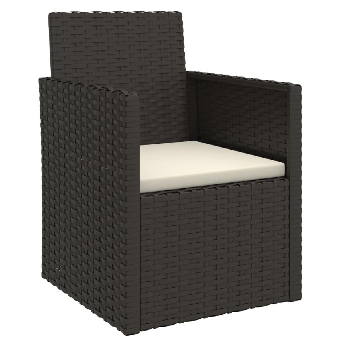 Set sofás de exterior 3 pzas con cojines ratán sintético negro