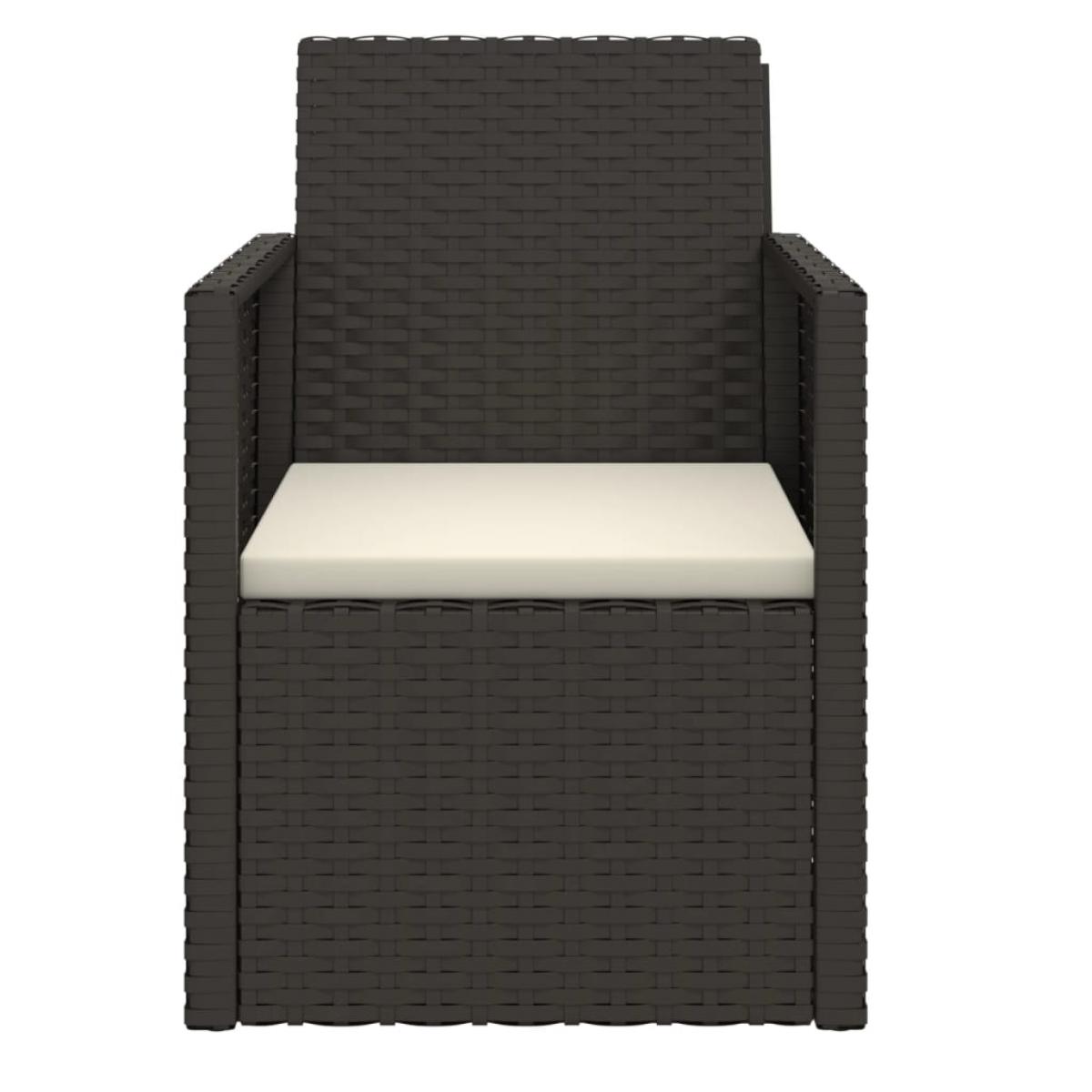 Set sofás de exterior 3 pzas con cojines ratán sintético negro