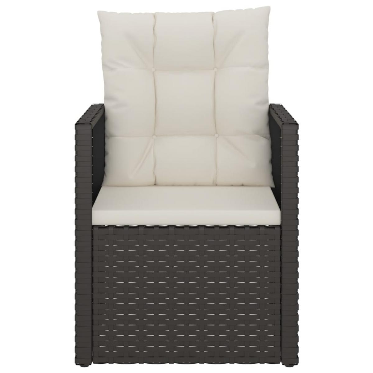 Muebles de jardín con cojines 3 piezas ratán sintético negro