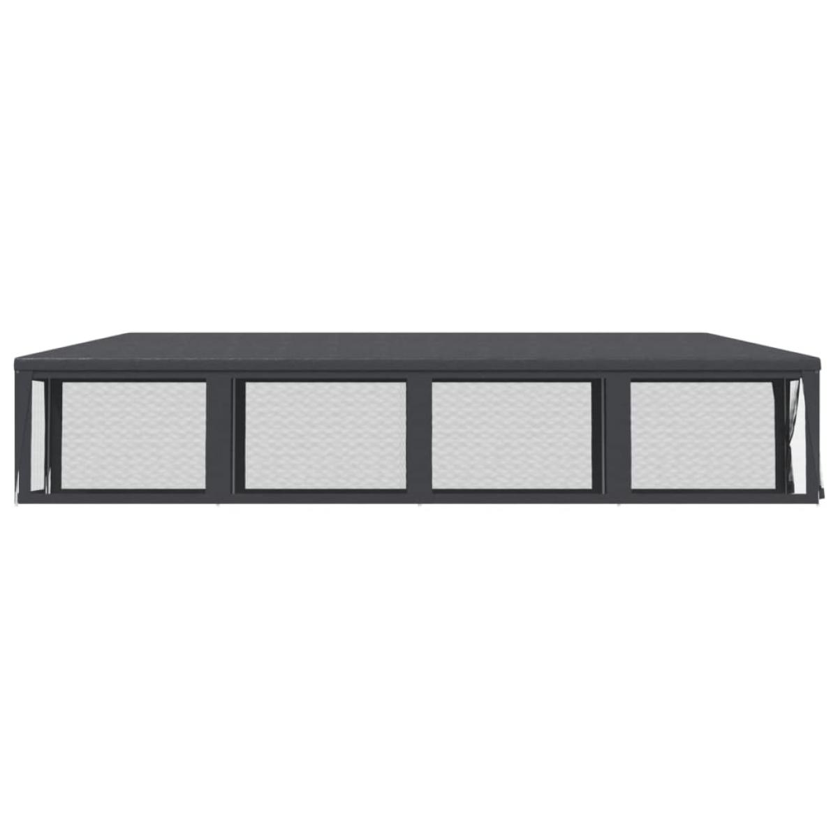 Carpa para fiestas 10 paredes malla HDPE gris antracita 3x12m