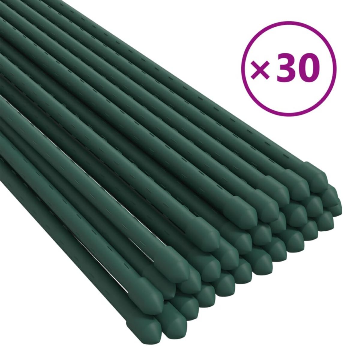 Tutores para plantas de jardín 30 unidades acero verde 150 cm