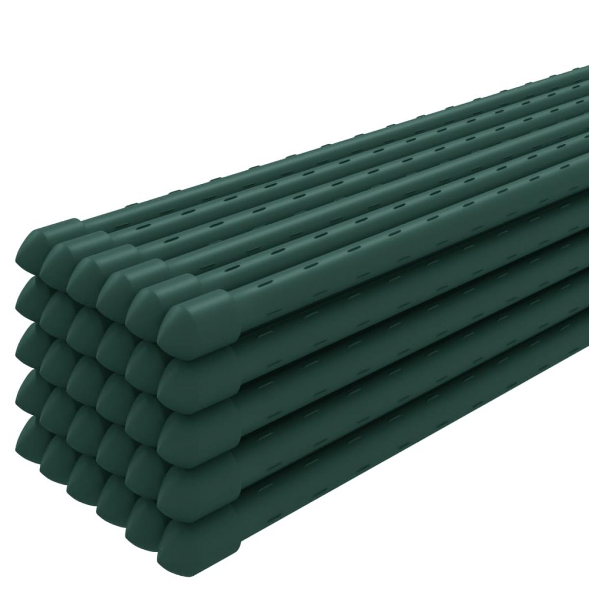 Tutores para plantas de jardín 30 unidades acero verde 150 cm
