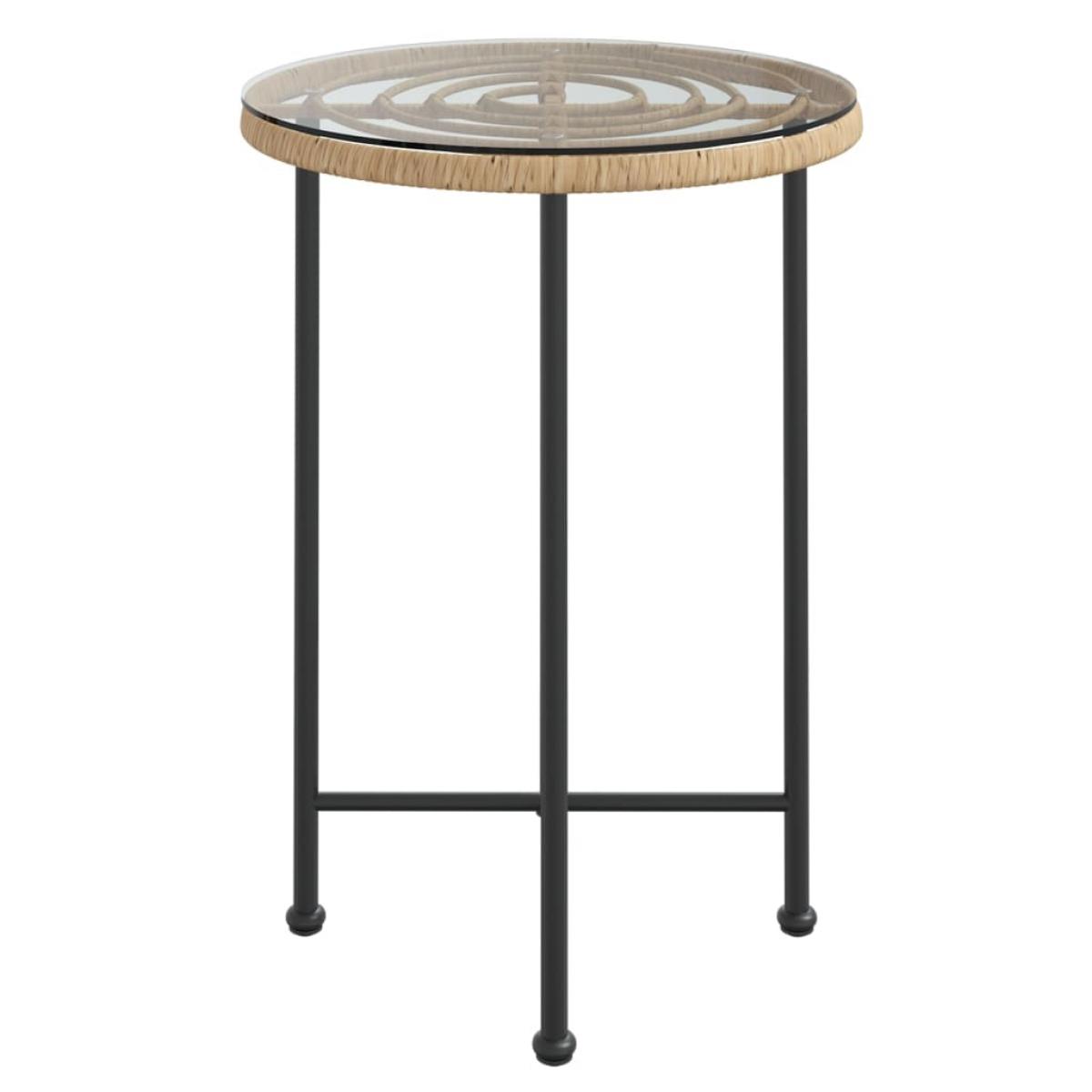 Mesa de comedor de vidrio templado y acero 55 cm