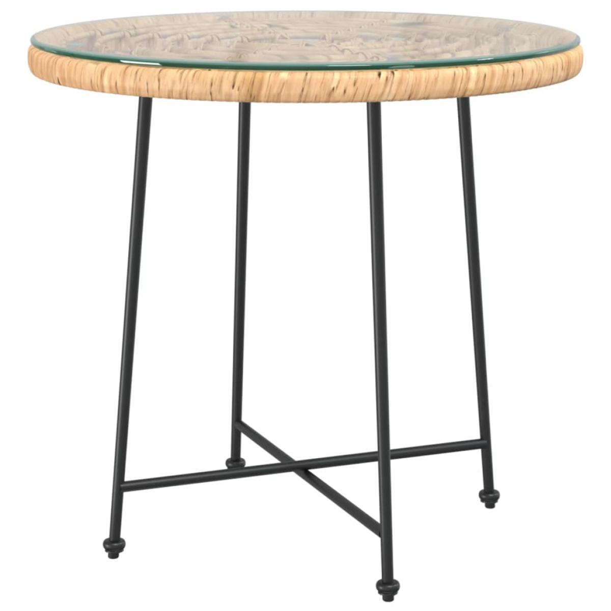 Mesa de comedor de vidrio templado y acero Ø80 cm