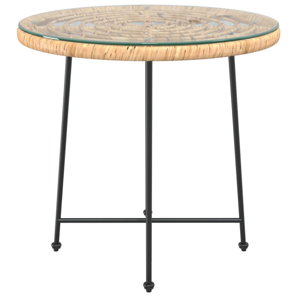 Mesa de comedor de vidrio templado y acero Ø80 cm