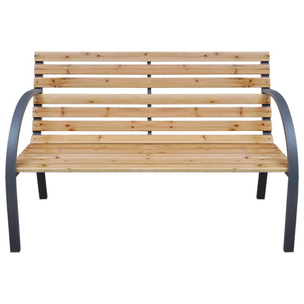 Banco de jardín madera maciza abeto 112 cm