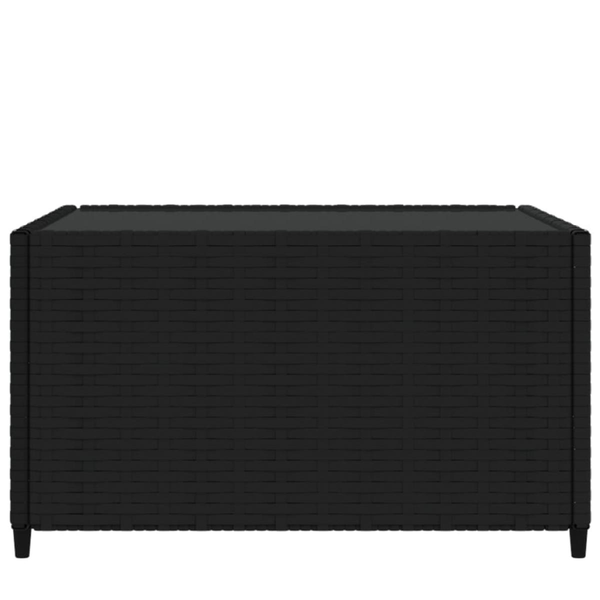 Mesa de centro jardín cuadrada ratán sintético negro 50x50x30cm