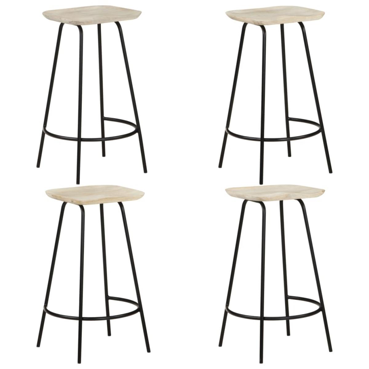Taburetes de cocina 4 unidades madera maciza de mango