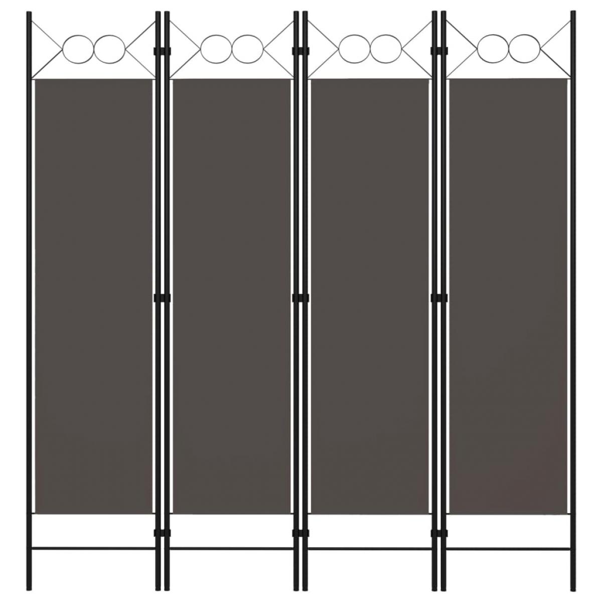 Biombo divisor de 4 paneles gris antracita 160x180 cm