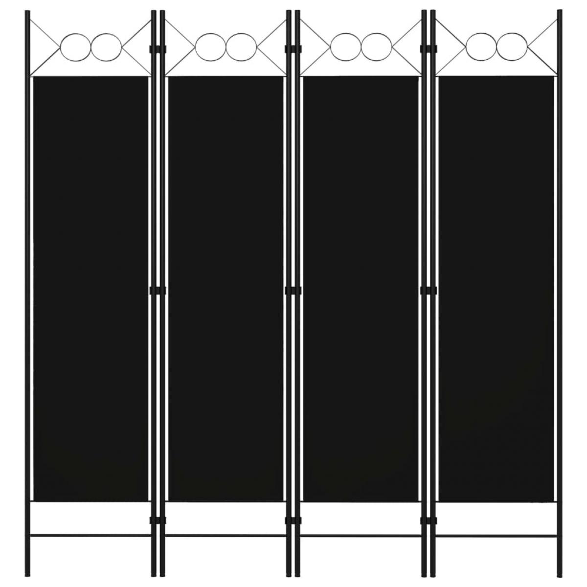 Biombo divisor de 4 paneles negro 160x180 cm