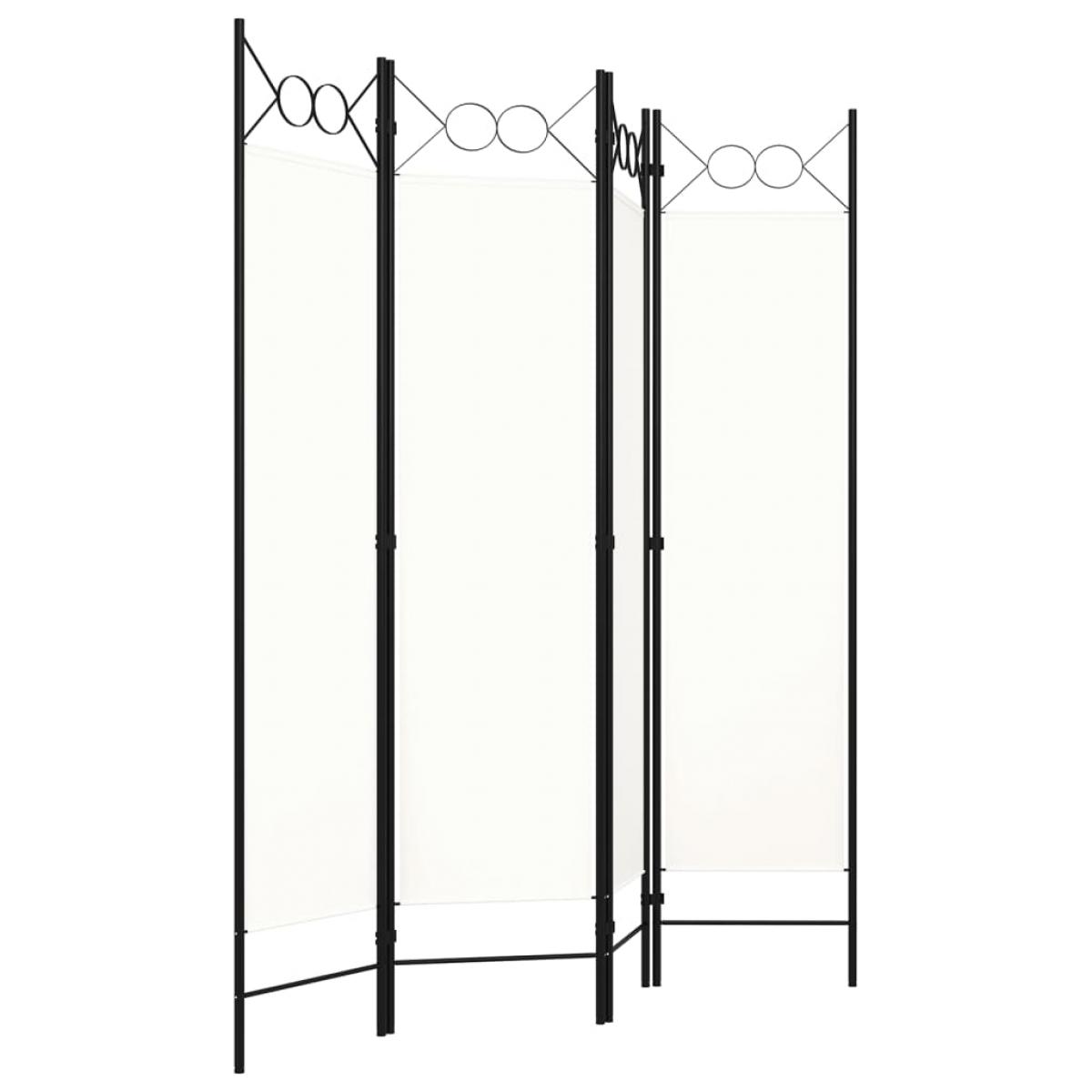 Biombo divisor de 4 paneles blanco crema 160x180 cm