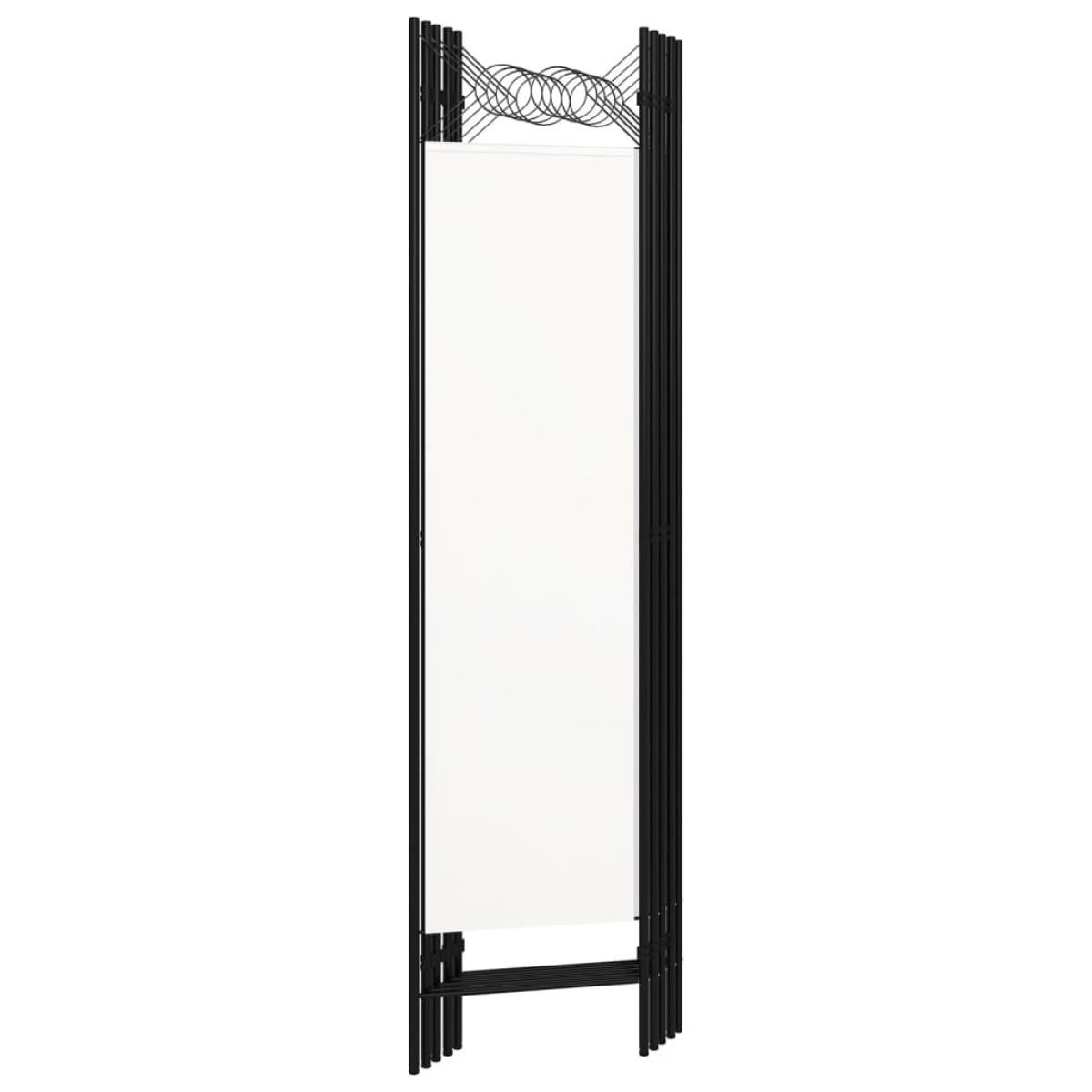 Biombo divisor de 5 paneles blanco crema 200x180 cm