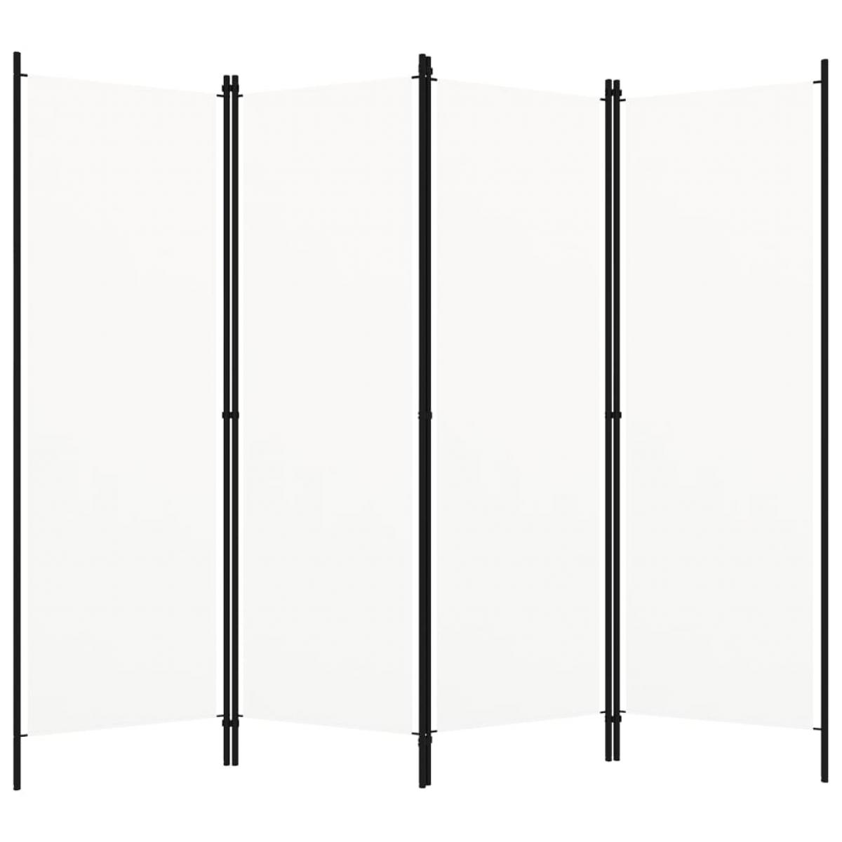 Biombo divisor de 4 paneles blanco 200x180 cm