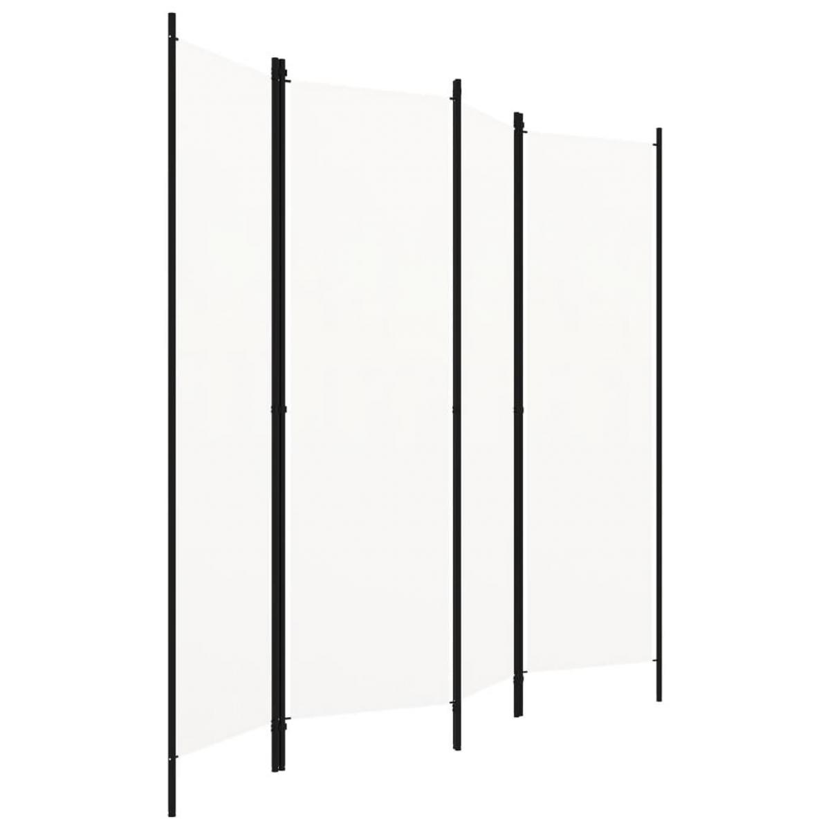 Biombo divisor de 4 paneles blanco 200x180 cm