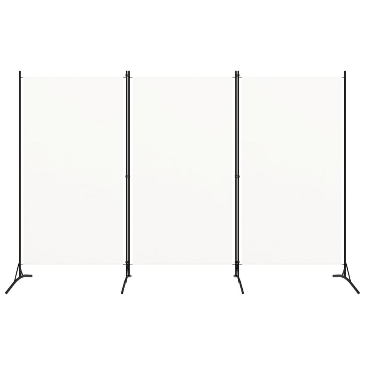 Biombo divisor de 3 paneles tela blanco 260x180 cm