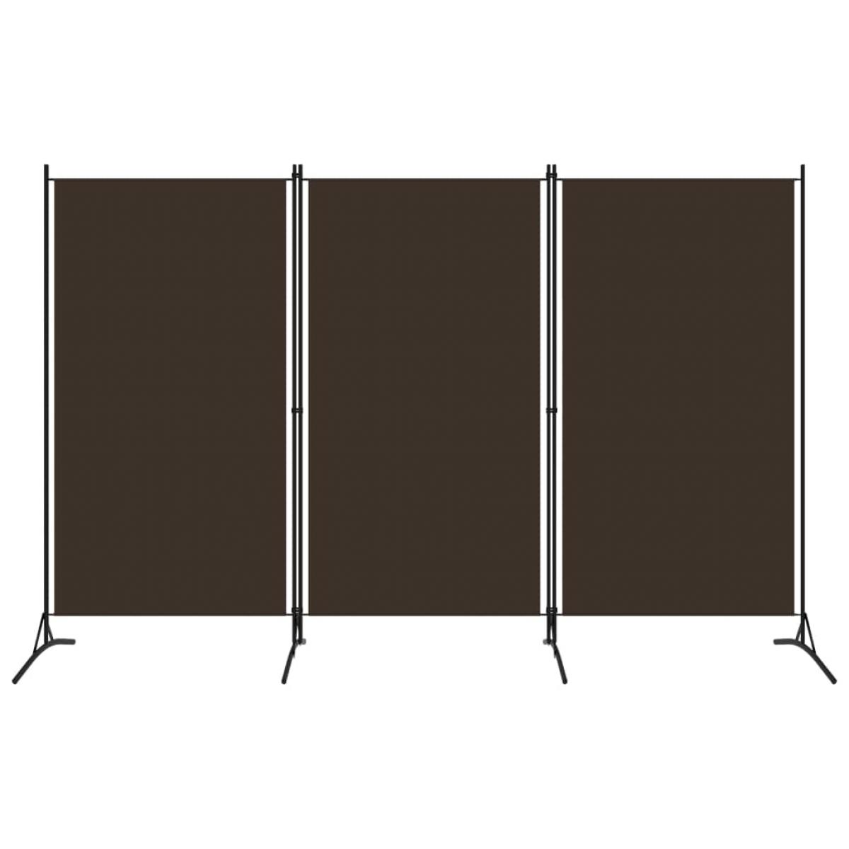Biombo divisor de 3 paneles marrón 260x180 cm