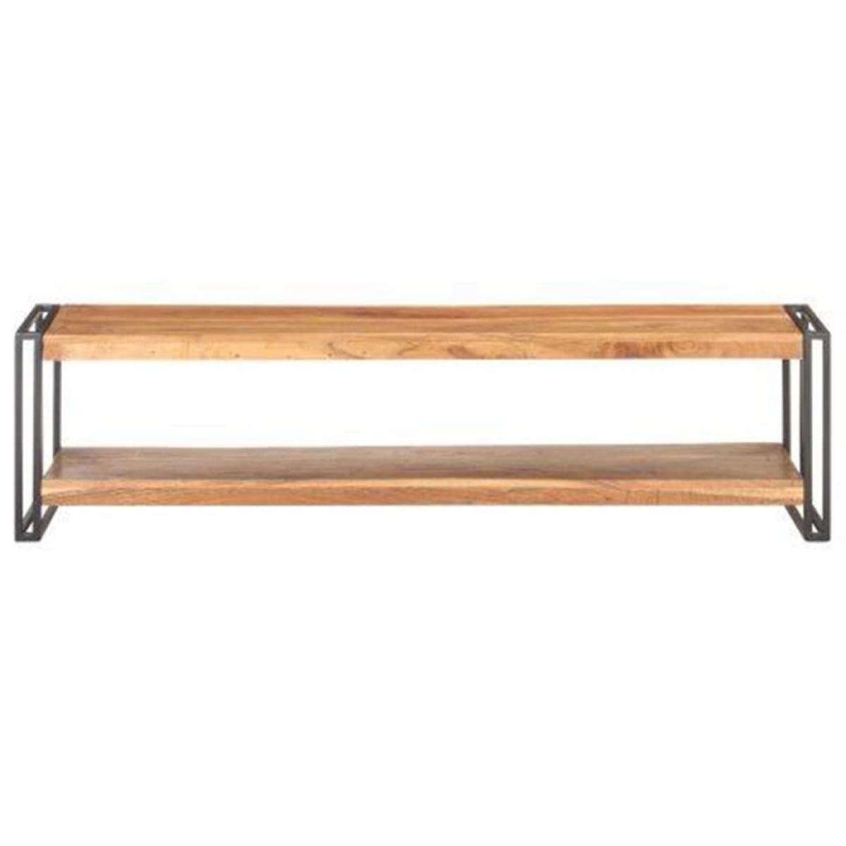 Mueble de TV de madera maciza de acacia 150x30x40 cm