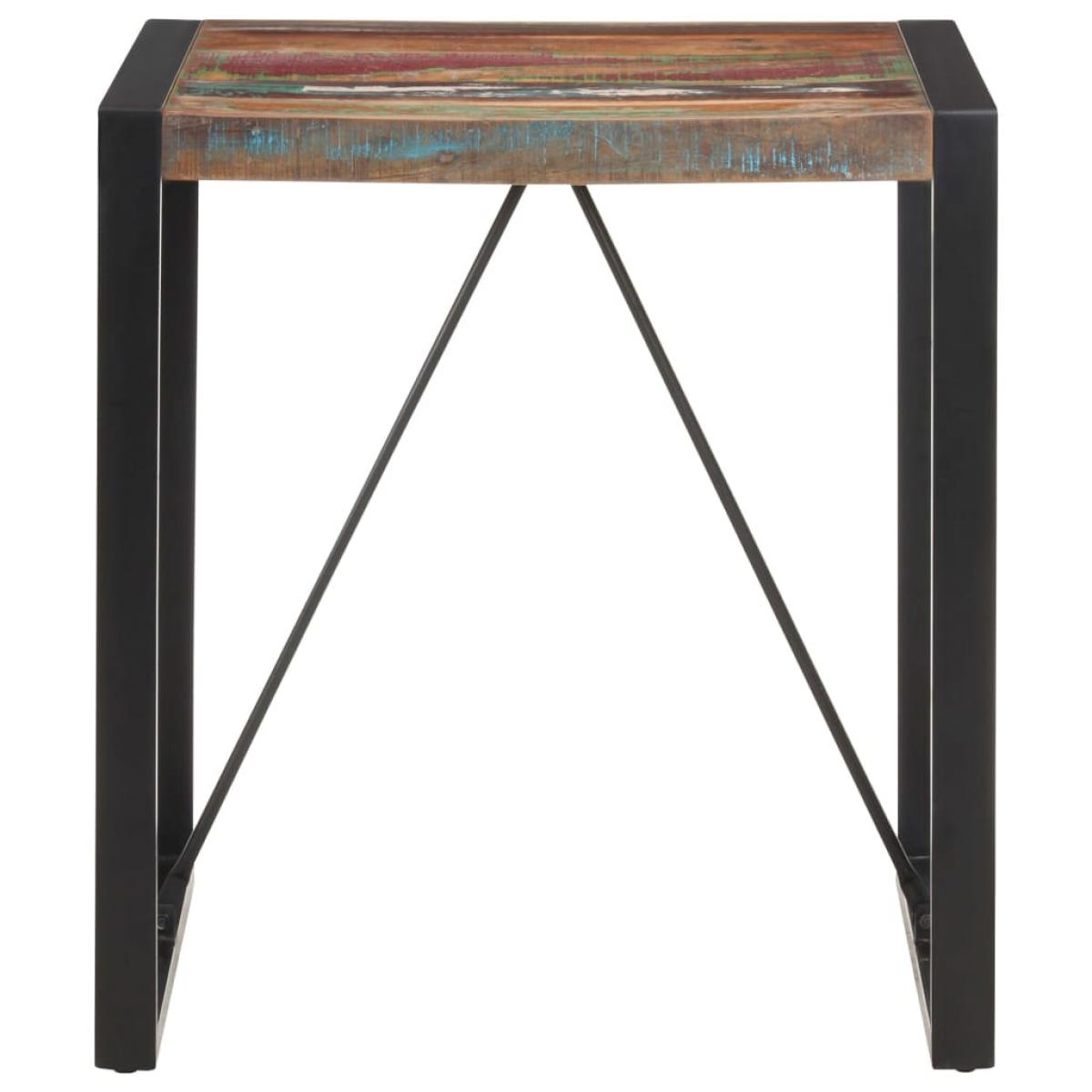 Mesa de comedor de madera maciza reciclada 70x70x75 cm