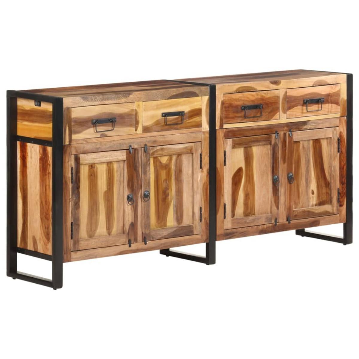 Aparador de madera maciza de acacia acabado miel 172x35x80 cm