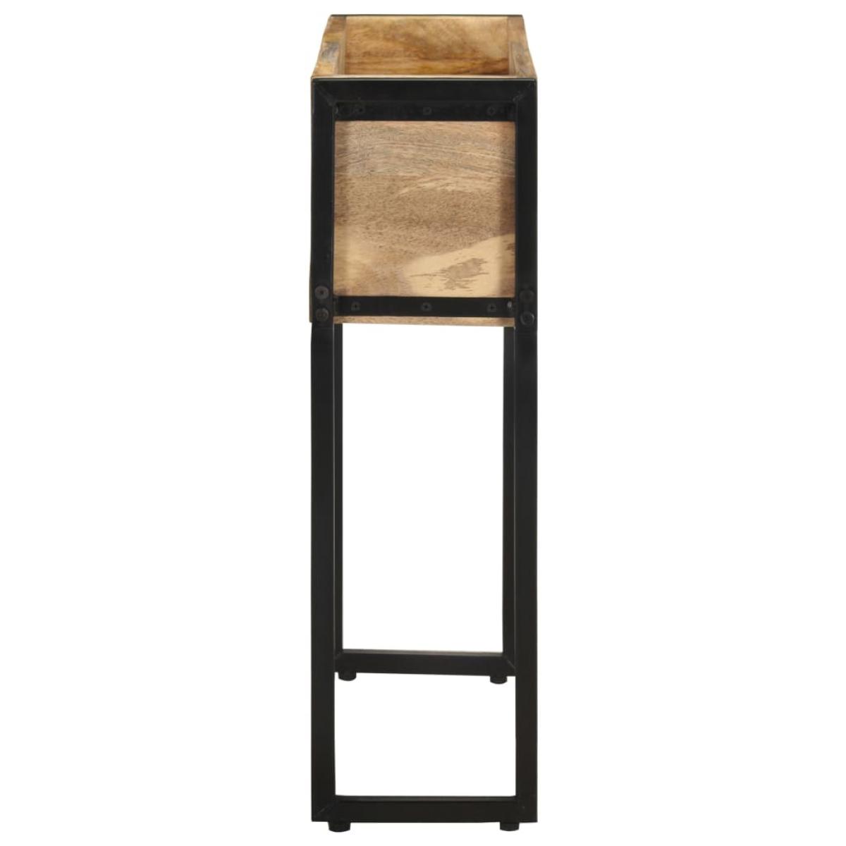 Jardinera de madera de mango rugosa 60x20x68 cm