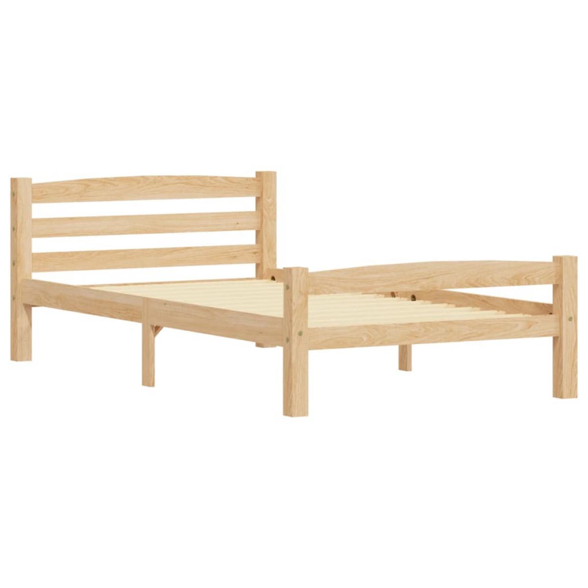 Estructura de cama de madera maciza de pino 90x200 cm