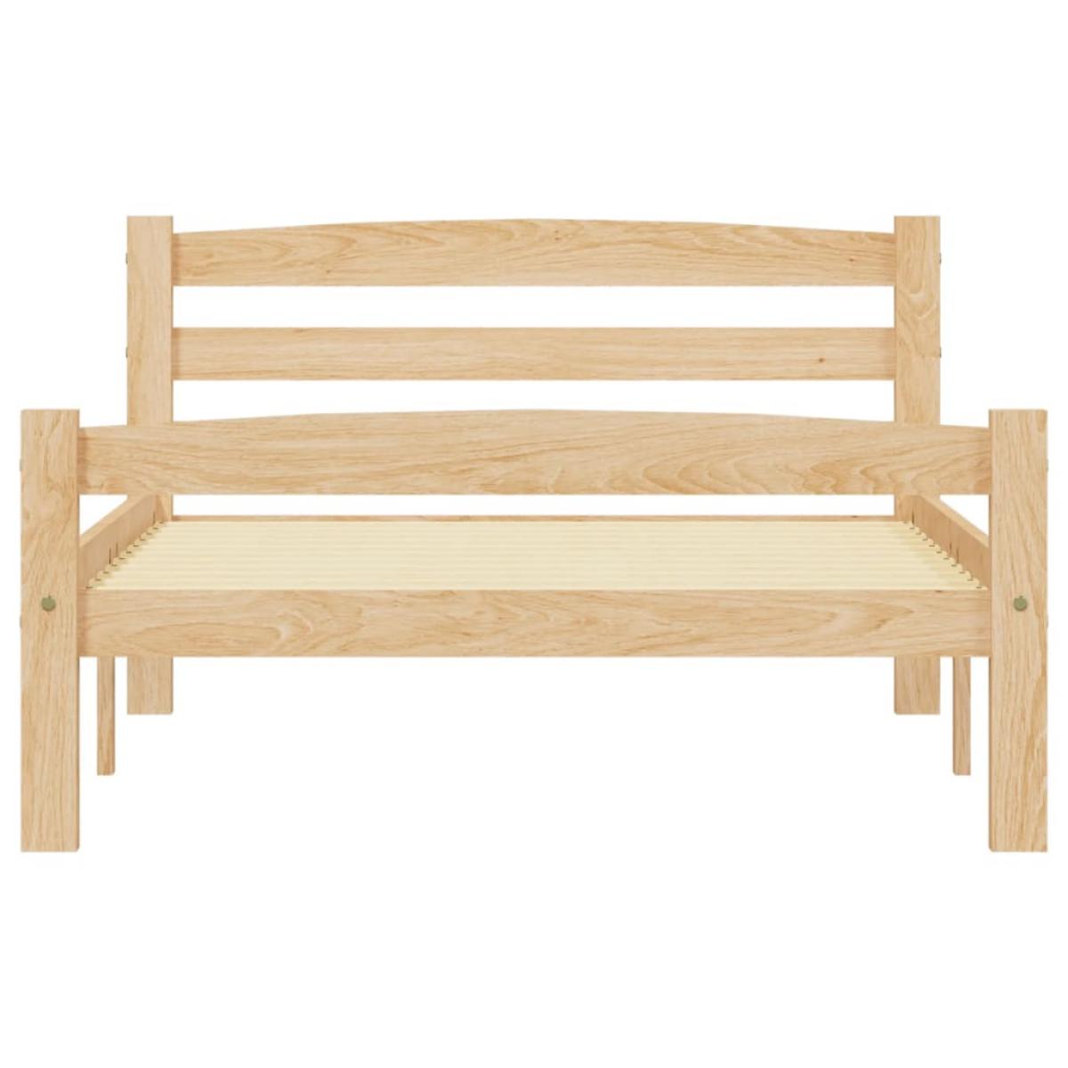 Estructura de cama de madera maciza de pino 90x200 cm