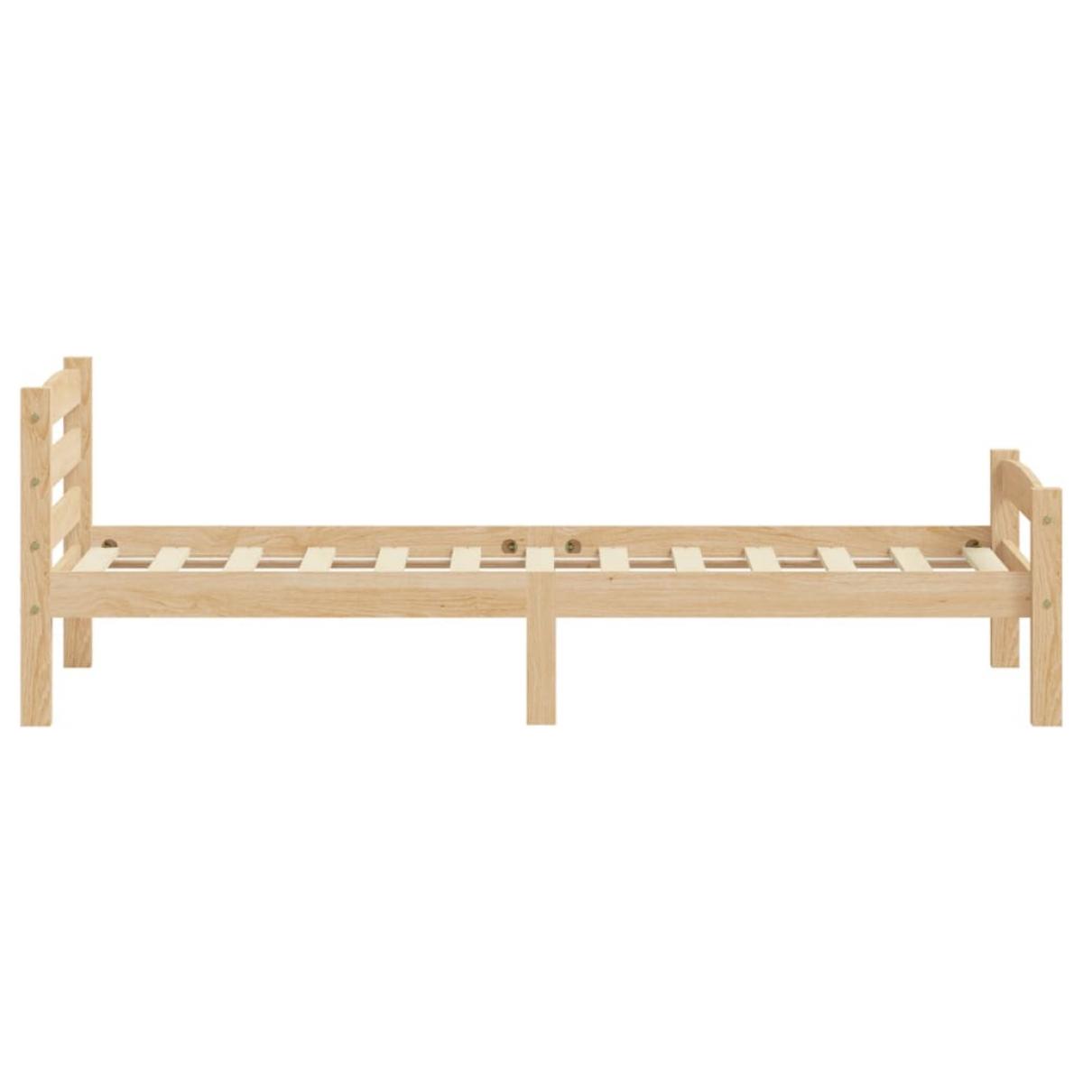 Estructura de cama de madera maciza de pino 90x200 cm