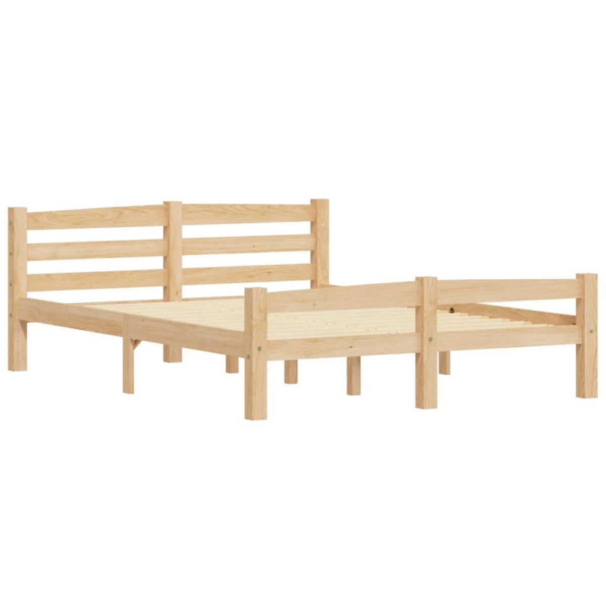 Estructura de cama de madera de pino maciza 140x200 cm 
