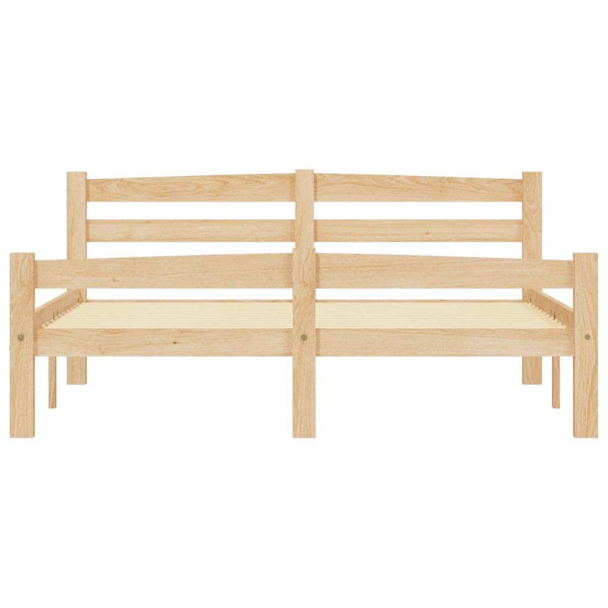 Estructura de cama de madera de pino maciza 140x200 cm 