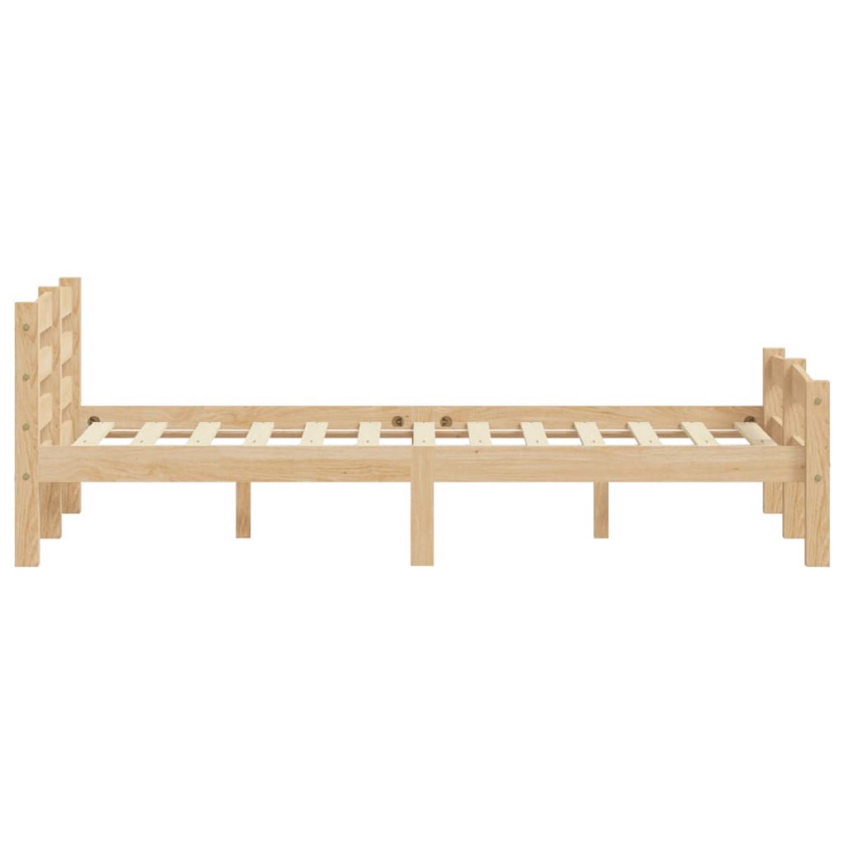 Estructura de cama de madera de pino maciza 140x200 cm 