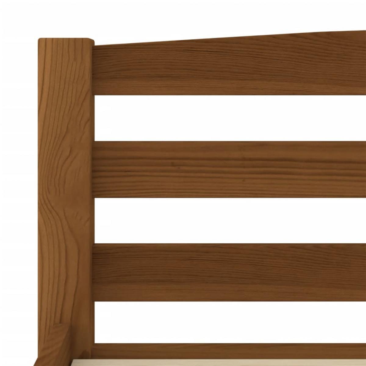 Estructura de cama madera maciza pino marrón miel 90x200 cm