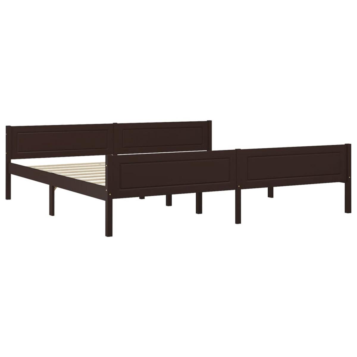 Estructura cama sin colchón madera pino marrón oscuro 200x200cm