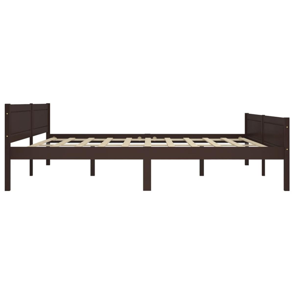 Estructura cama sin colchón madera pino marrón oscuro 200x200cm