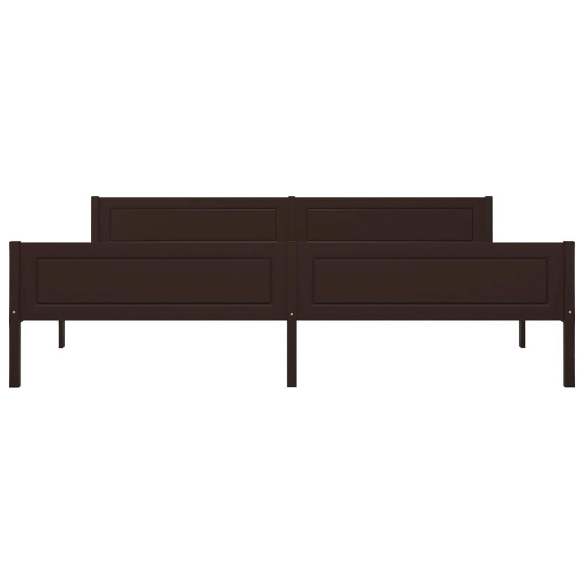 Estructura cama sin colchón madera pino marrón oscuro 200x200cm