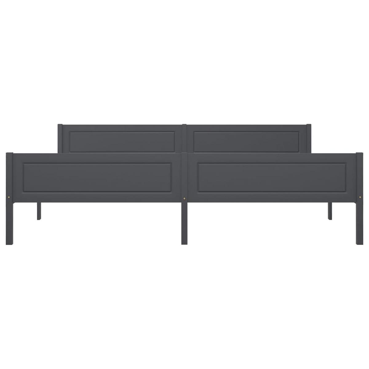 Estructura de cama de madera maciza de pino gris 200x200 cm