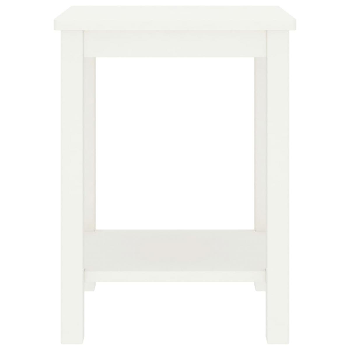Mesita de noche madera maciza de mango blanco 40x30x50 cm