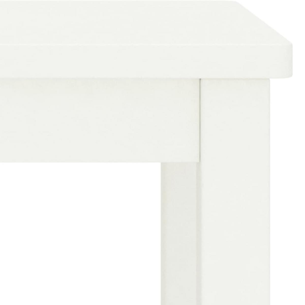 Mesita de noche madera maciza de mango blanco 40x30x50 cm