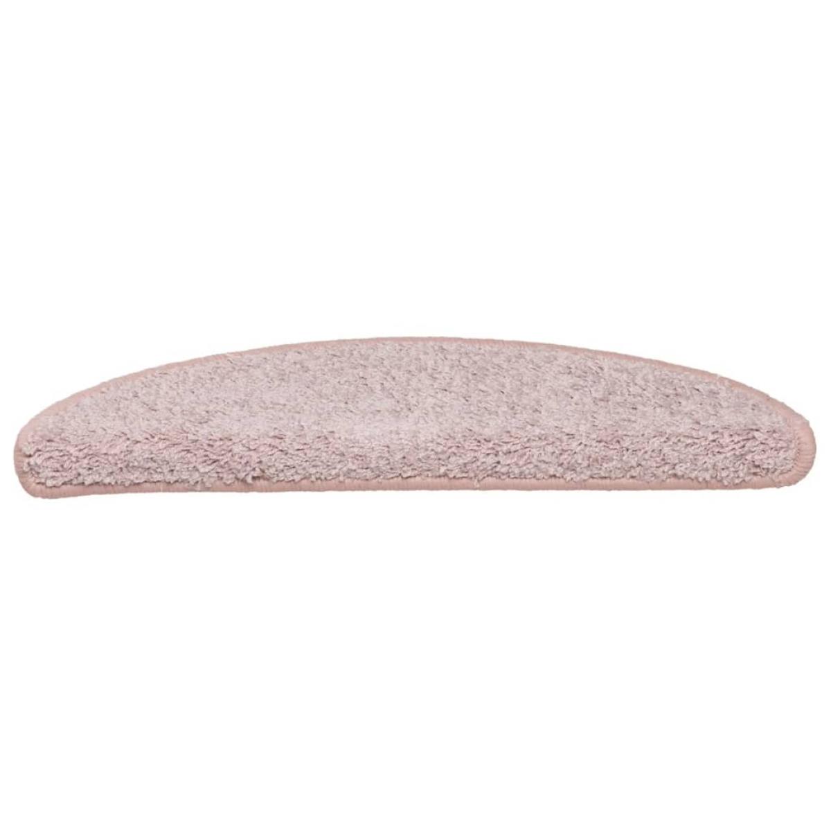 Alfombras de peldaños de escalera 15 uds rosa clara 56x17x3 cm