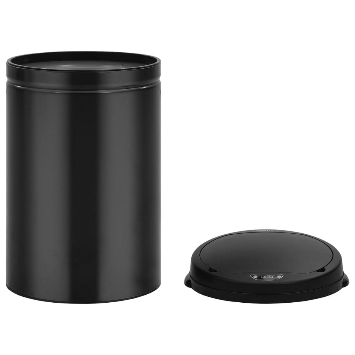 Cubo de basura con sensor automático 30L acero al carbono negro